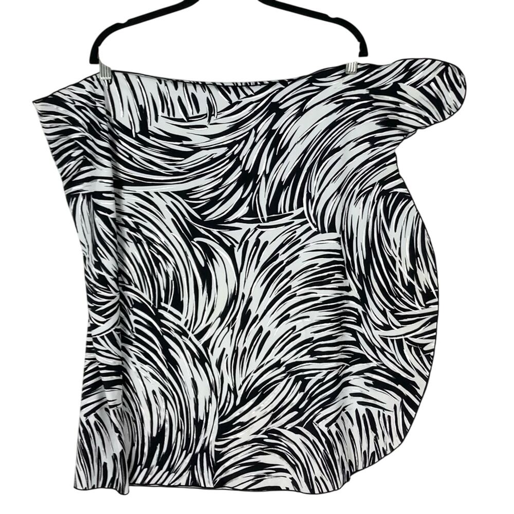 Nwot LONGITUDE Sarong Wrap CoverUp Skirt Dress O-S Silver-Glitter Zebra Stripe